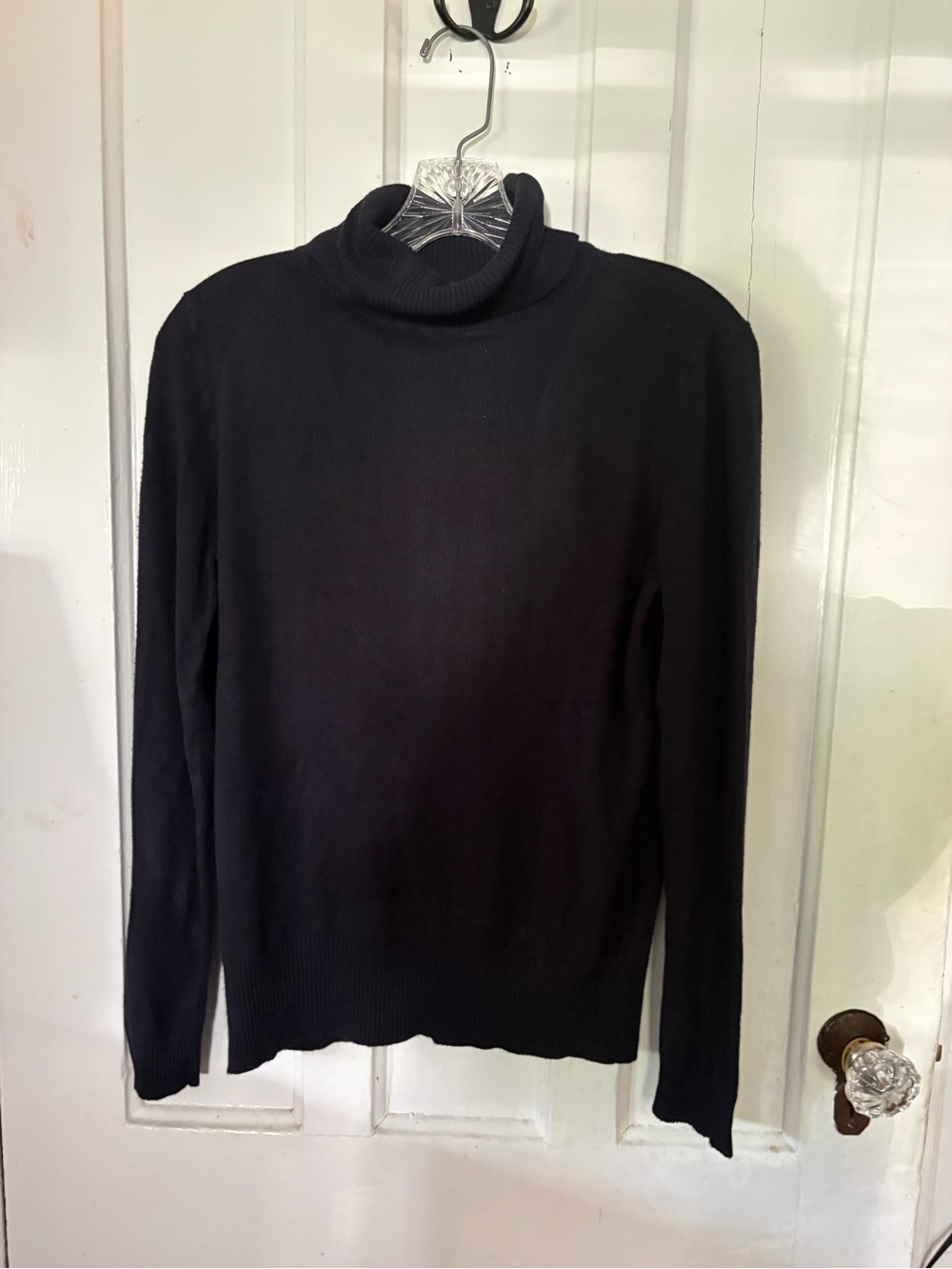 Ann Taylor Navy Ribbed Turtleneck Sweater